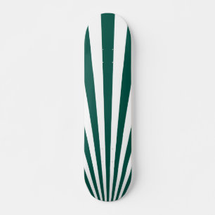 Retro Teal green Sun Rays Background Skateboard Deck