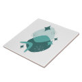 Retro Teal Mid-Century Atomic Age Abstract Ceramic Tile | Zazzle