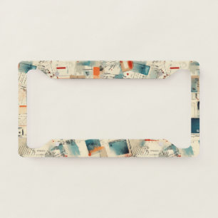 Retro Teal Orange Camera Cassette Ephemera License Plate Frame