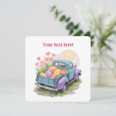 Retro Teal & Purple Truck with Easter Eggs (Standing Front)