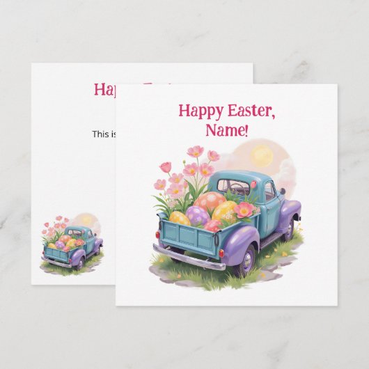 Retro Teal & Purple Truck with Easter Eggs (Front/Back)