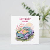 Retro Teal & Purple Truck with Easter Eggs (Standing Front)