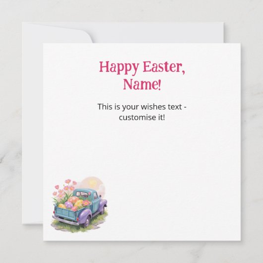 Retro Teal & Purple Truck with Easter Eggs (Back)