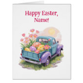 Retro Teal & Purple Truck with Easter Eggs (Front)