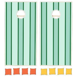 Retro Teal Striped Cornhole Set