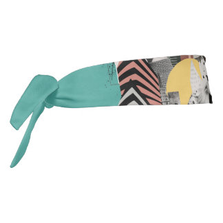 retro teal tie headband