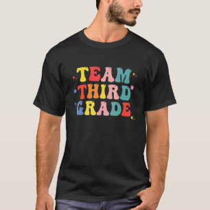 Retro Team Third 3rd Grade Teacher Kids Boys Back T-Shirt