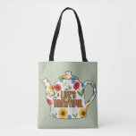 Retro teapot life&#39;s brewtiful design tote bag
