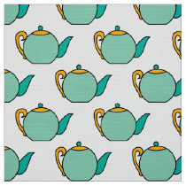 retro teapots pattern fabric