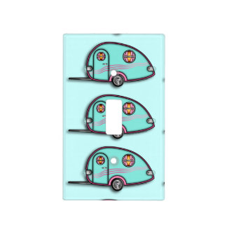 Retro Tear Drop RV Travel Trailer Light Switch Cov Cover
