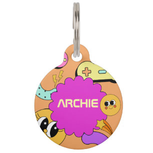Retro Tech ‘90s Vibes Dog Cat Pet ID Tag