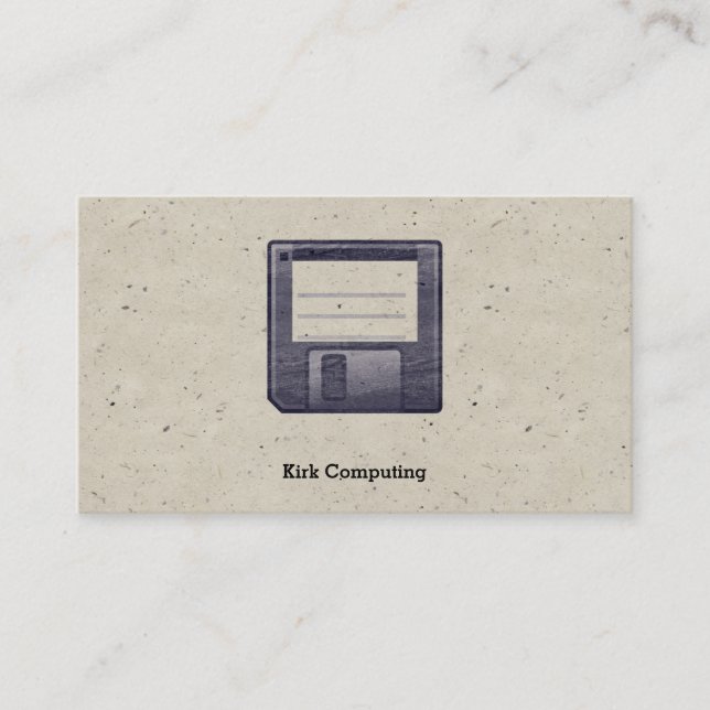 Retro Tech Floppy Disk Professional Design Business Card (Front)