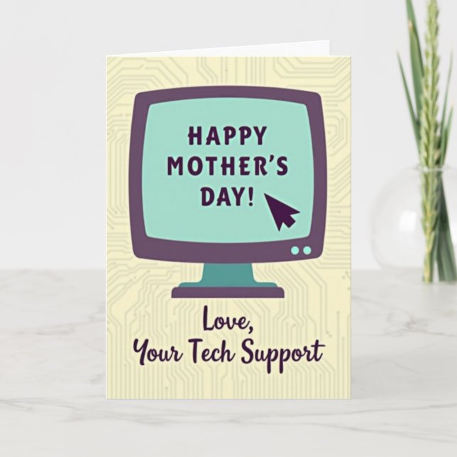 Retro Tech Mothers Day Card (Front)