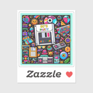 Retro Tech Playground: A Nostalgic 90s Odyssey Sticker