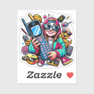 Retro Tech Playground: A Nostalgic 90s Odyssey Sticker