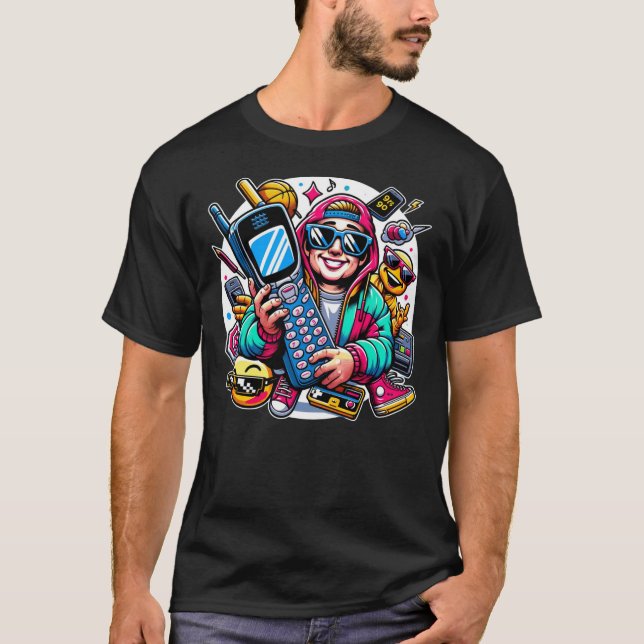 Retro Tech Playground: A Nostalgic 90s Odyssey T-Shirt (Front)