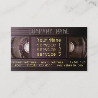 Retro tech VHS business card video audio business