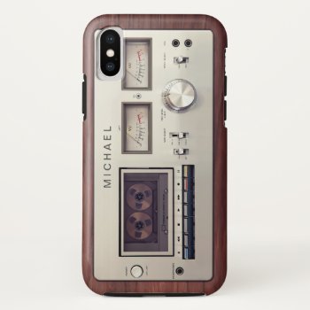 Retro Tech Vintage Stereo Recorder Wooden Cabinet Iphone X Case by CityHunter at Zazzle