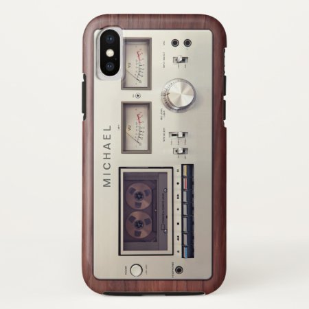 Retro Tech Vintage Stereo Recorder Wooden Cabinet Iphone X Case