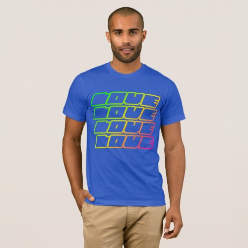 Retro Techno Colourful Love T_shirt