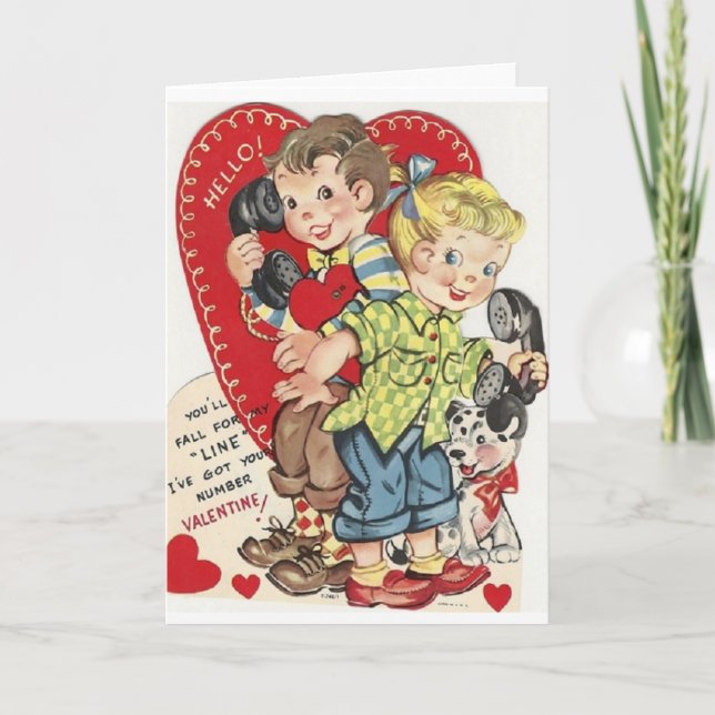 Retro Teen Valentine's Day Card (Front)