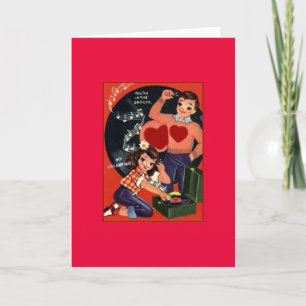Retro Teen Valentine's Day Greeting Card