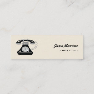 Retro Telephone Black Old Style Professional Mini Business Card