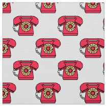 retro telephone pattern fabric