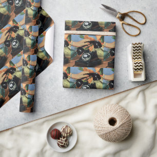 Retro Telephone with Rotary Dial, Vintage Business Wrapping Paper