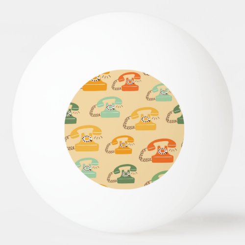 Retro telephones colorful seamless pattern ping pong ball