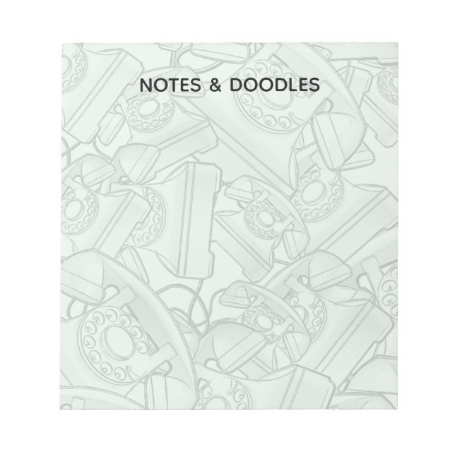 Retro Telephones Notes and Doodle (Front)