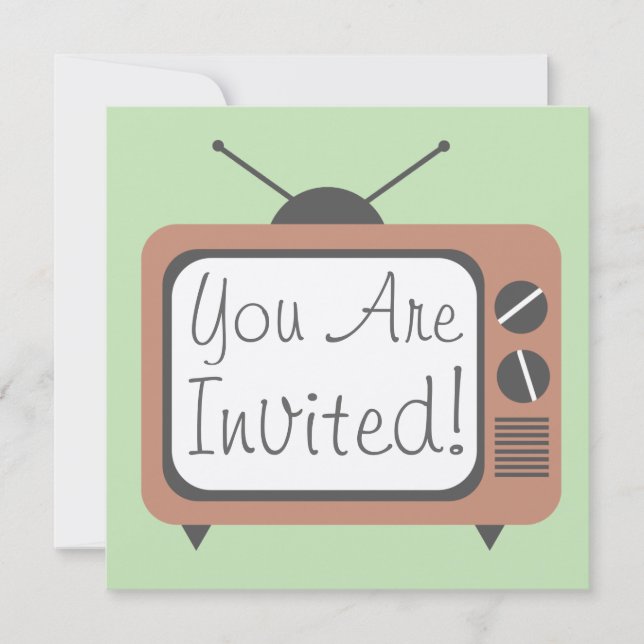 Retro Television Set Invitation (Front)