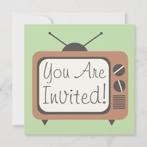 Retro Television Set Invitation