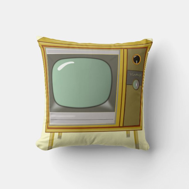 RETRO TELEVISION SET THROW PILLOW (Front)