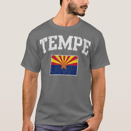 Retro Tempe Arizona Flag Home Love Vacation T_Shirt