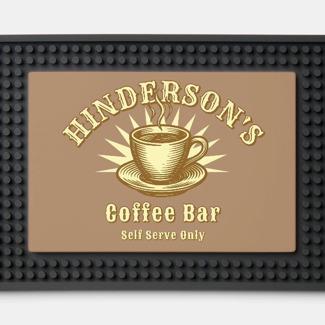Retro Template Coffee Bar Mat (Front (Close Up))