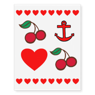Retro Temporary Tattoos Set
