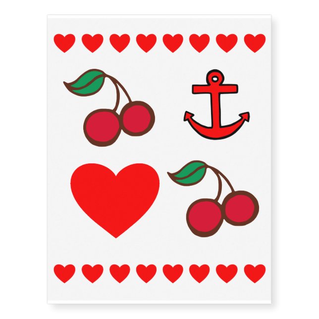 Retro Temporary Tattoos Set (Front)