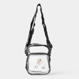 Retro Tennis Court Star Custom Signature Clear Crossbody Bag