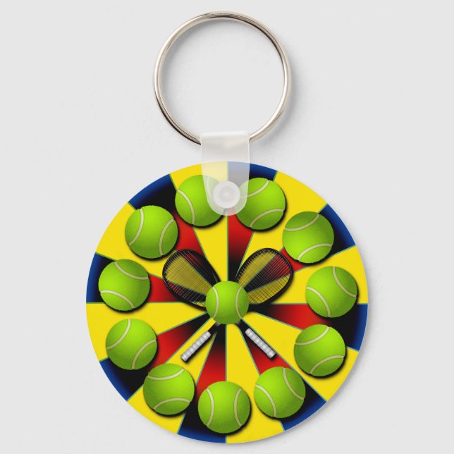 RETRO TENNIS DESIGN KEYCHAIN (Front)