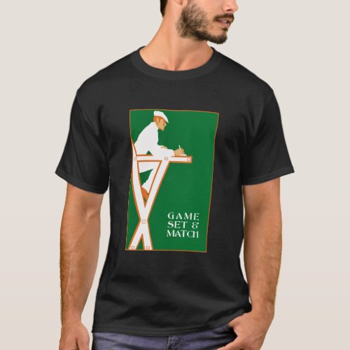 Retro tennis referee game set and match  T_Shirt