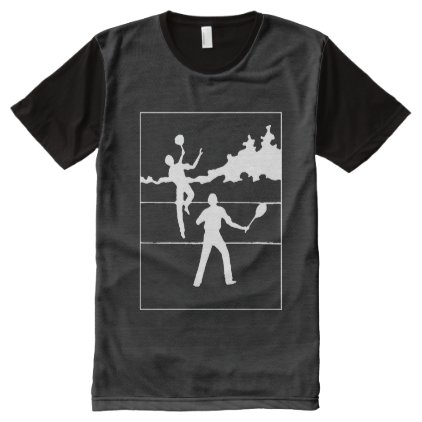 Retro Tennis Silhouette Panel T-Shirt