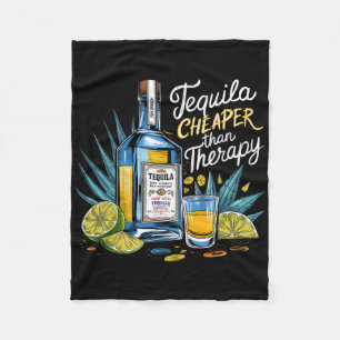 Retro Tequila Drinking Tequila Cheaper Than A Ther Fleece Blanket