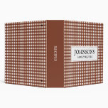Retro Terracotta and White Gingham Family Recipe 3 Ring Binder