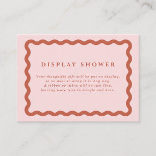 Retro Terracotta & Blush Wavy Frame Display Shower Enclosure Card