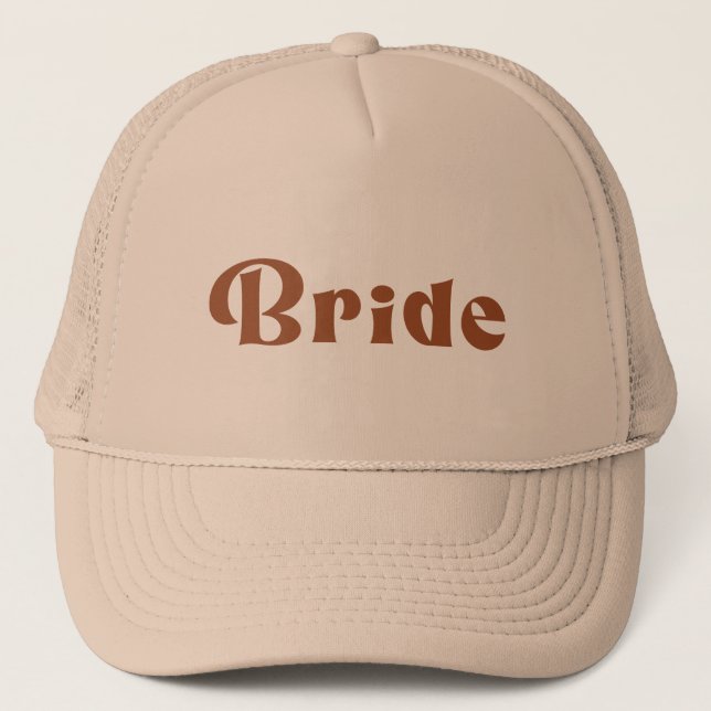 Retro Terracotta Bride Trucker Hat (Front)