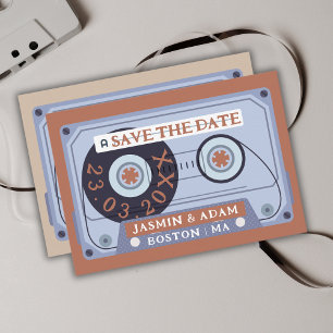 Retro Terracotta Cassette Tape Save The Date