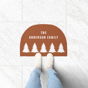 Retro Terracotta Christmas Modern Minimal Unique Doormat