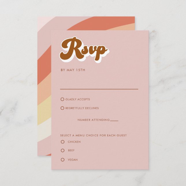 Retro Terracotta RSVP Enclosure Card (Front/Back)
