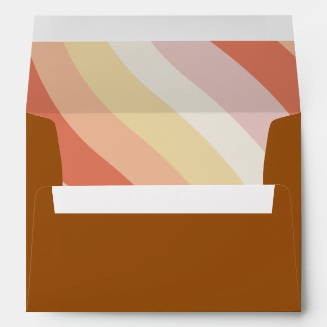 Retro Terracotta Wedding Envelope (Back (Bottom))